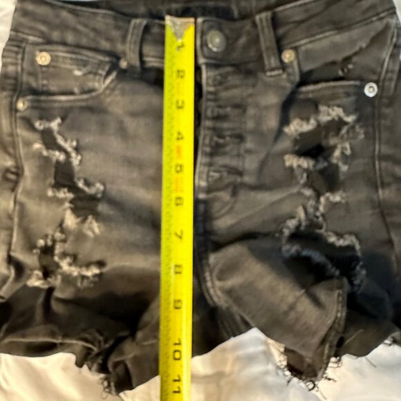 American Eagle Size 2 Button Fly Hi-Rise Shortie Strech - Picture 4 of 9